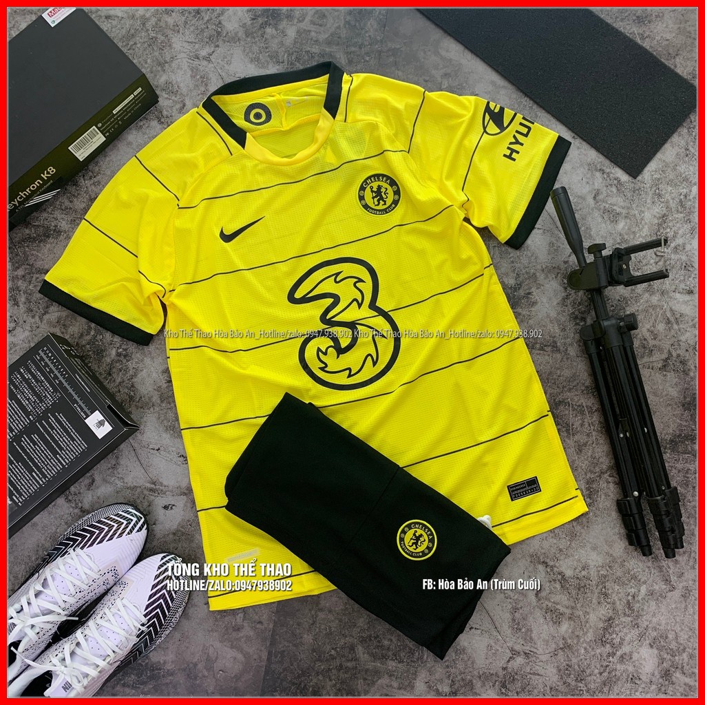❃Áo Bóng Đá CLB Chelsea sân khách màu vàng 2021/22- Vải thái thoáng mát phom 43-90kg
