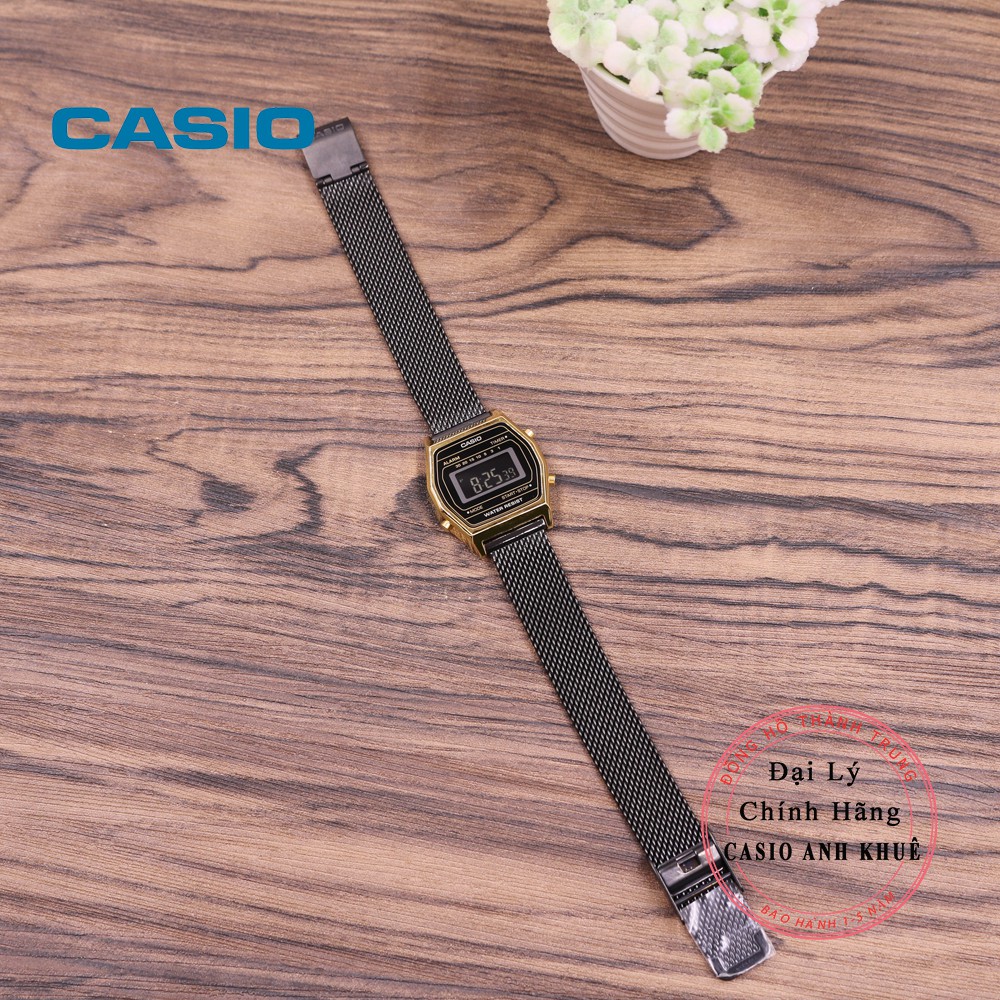 Đồng hồ điện tử nữ Casio LA690WEMB-1BDF dây kim loại