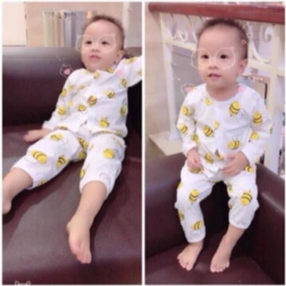 ⚜️𝐅𝐫𝐞𝐞𝐒𝐡𝐢𝐩⚜️ Combo 5 Bộ Cotton Hoa Quả Dài Tay Cài Cúc Giữa Cho Bé Từ 5-15kg - Bộ Đồ Cho Bé