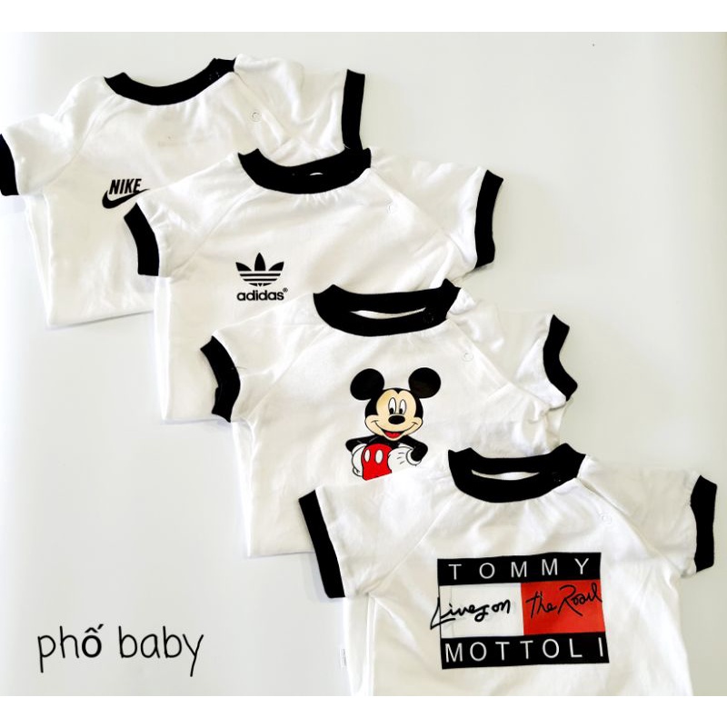 Bộ liền thân cộc cho bé trai, bé gái chất cotton thoáng mát ngày hè