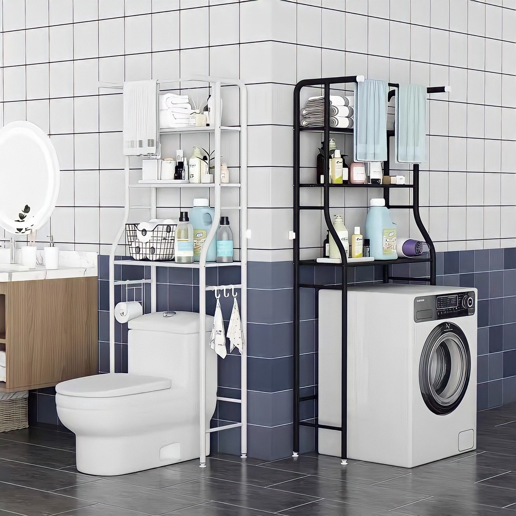 ✨HÀNG CÓ SẴN✨Kệ để đồ nhà tắm 3 tầng, kệ để đồ sau toilet đa năng, dễ lắp ráp tiết kiệm không gian