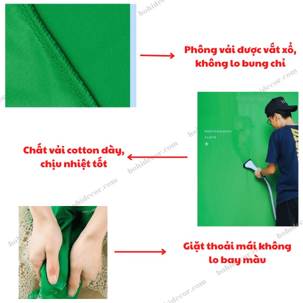 Phông Xanh Quay Phim, Tách Nền, Livestream, Phông Vải Chụp Ảnh Studio, Background Xanh Lá Key Hình - HoHi Decor