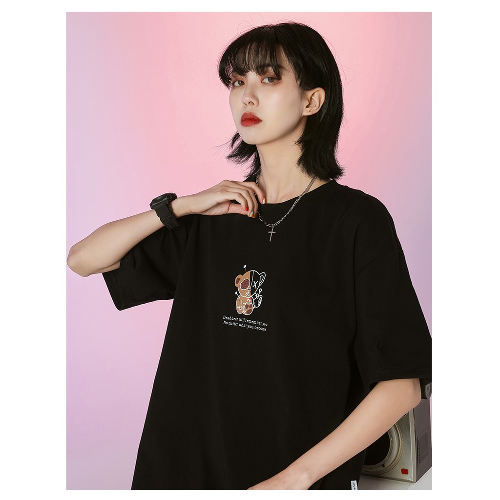 Áo thun nam nữ unisex gấu fuseho freesize dáng rộng tay lỡ cá tính