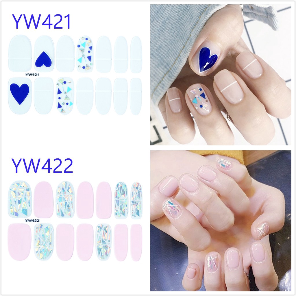 Miếng dán trang trí móng tay nghệ thuật 3D chống thấm nước YW413-428