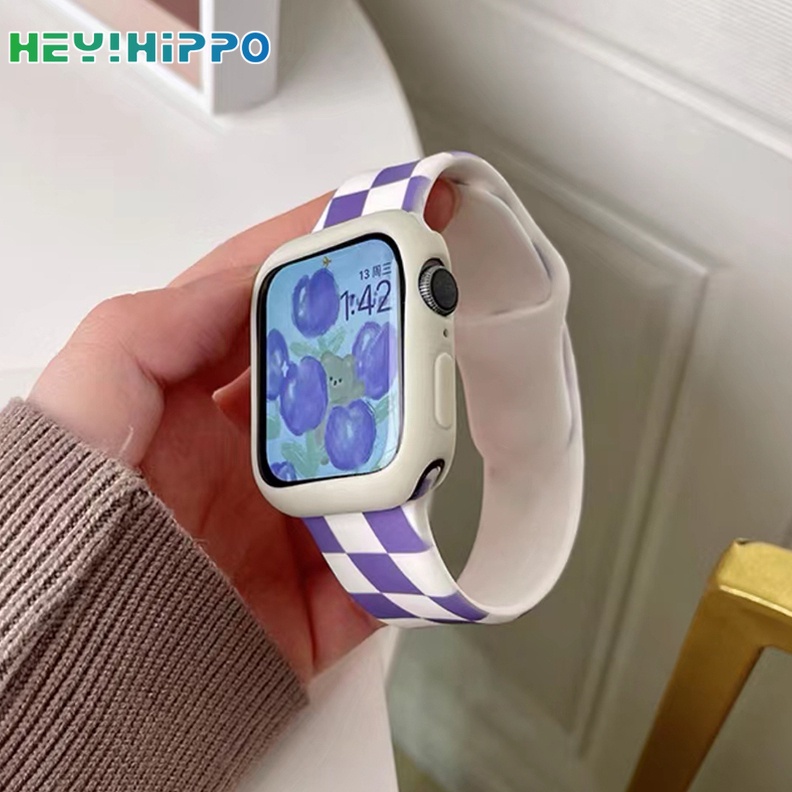 Dây Đeo Bằng silicone Hai Màu Kèm Vỏ Bảo Vệ Cho Đồng Hồ Thông Minh iwatch Size 45/44/42/41/40/38mm