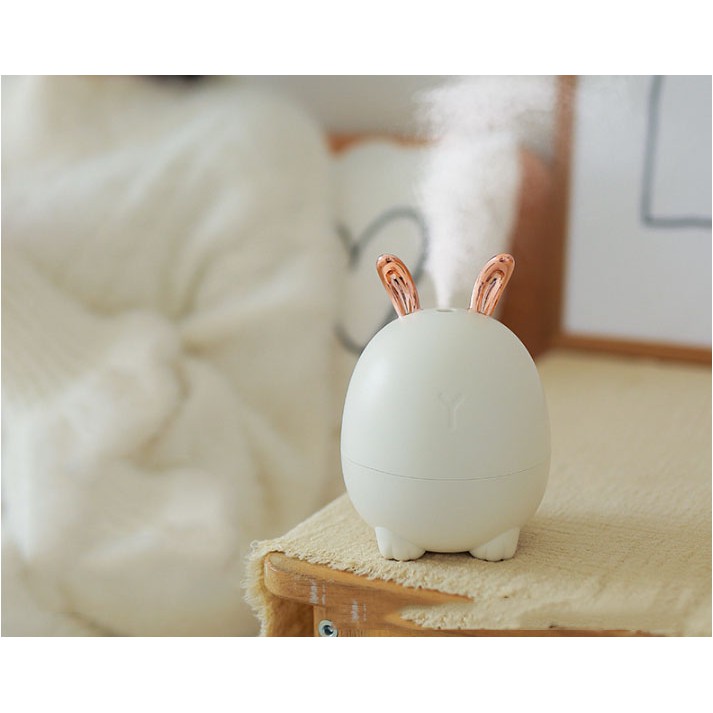 Máy khuếch tán tinh dầu phun sương hơi nước tạo ẩm hình tai thỏ có đèn Led Humidifier &amp; Rabbit