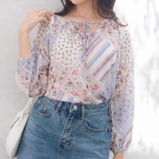 Ceci cela - áo sienna tay dài cột cổ - white