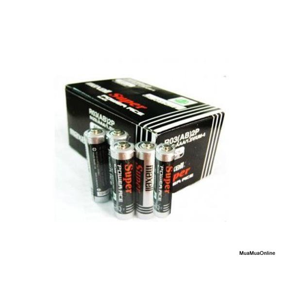 Hộp 40 Viên Pin Tiểu AAA (3A) Maxell Super 1.5V Cao Cấp (Đen)