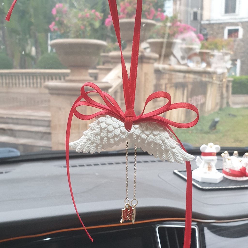 Khánh treo trang trí gương hậu ô tô cánh thiên thần phiên bản đặc biệt chào mừng năm mới tài phúc đầy nhà