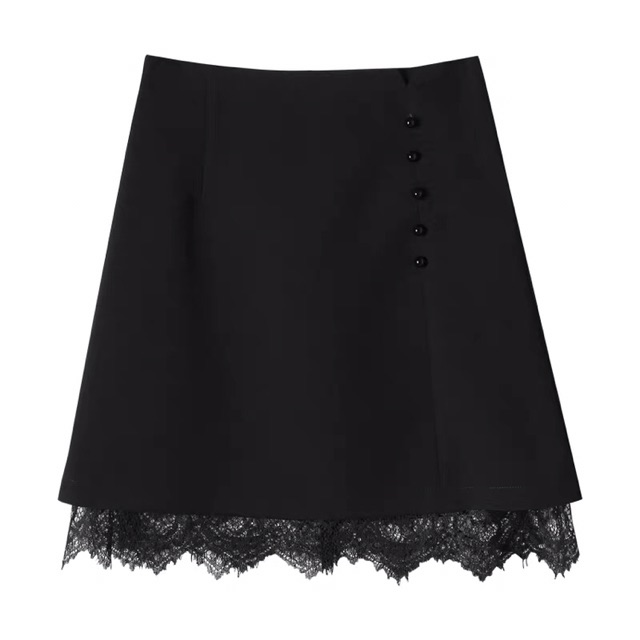 Chân váy dáng suông công sở phối ren | BigBuy360 - bigbuy360.vn