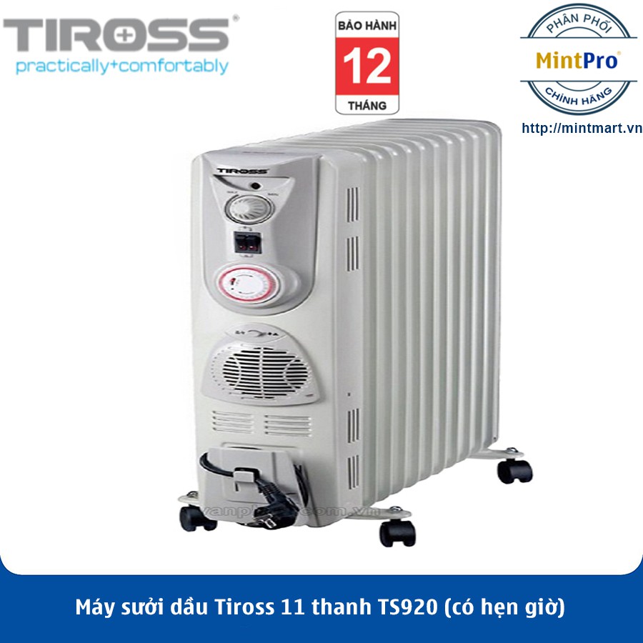 Máy sưởi dầu Tiross 11 thanh TS920 (có hẹn giờ) - Hàng Chính Hãng