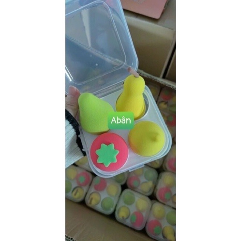 Bông Mút tán nền,mút trang điểm make up thần thánh hình hoa quả siêu xinh