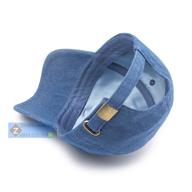Mũ lưỡi trai nam nữ Jean xanh dương form cứng cao cấp, khóa đồng cực chất