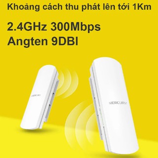 [RẺ VÔ ĐỊCH] Bộ thu phát không dây, thang máy, wifi ngoài trời tầm xa 1km - Mercury B2, MWB201