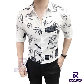 [XẢ KHO] Áo sơ mi nam nữ dài tay họa tiết công thức toán học cực đẹp RSM031