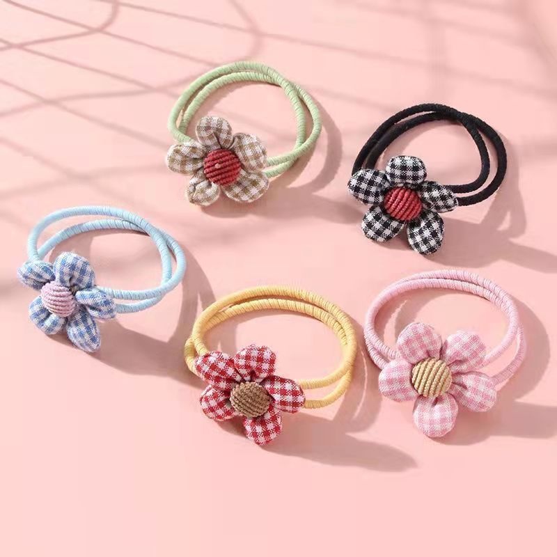 Dây Buộc Tóc Cao Su Bọc Vải Họa Tiết Hoa Đơn Giản Thời Trang Hàn Quốc Dễ Phối Đồ