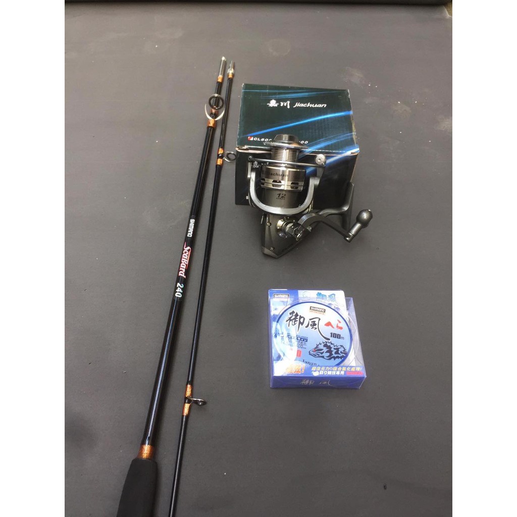 BỘ CẦN CÂU 2 KHÚC + máy CL 6000. cần câu shimano 2 khúc.
