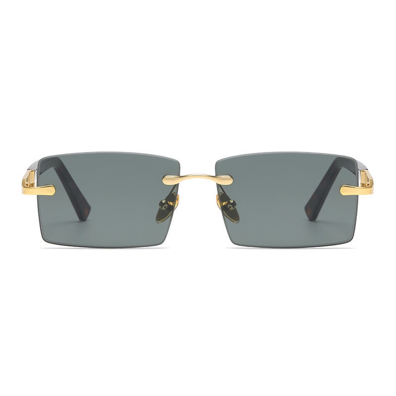 Kính Mát Gọng Vuông Lớn Đính Đá Pha Lê Thời Trang Cho Nam Trung Niên