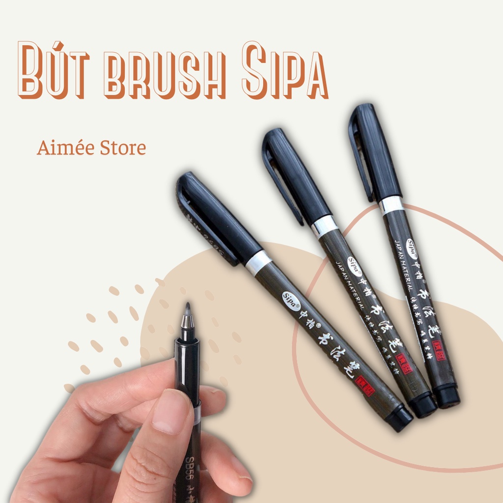 Bút brush Sipa viết tiêu đề, calligraphy cho người mới bắt đầu - Aimée Store