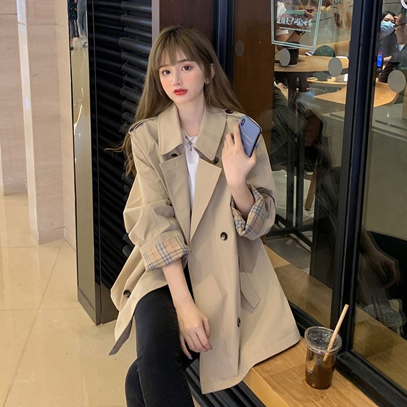 Áo Khoác Gió Tay Dài Dáng Rộng Cổ POLO Thiết Kế Mới Thời Trang Theo Phong Cách Hàn Quốc