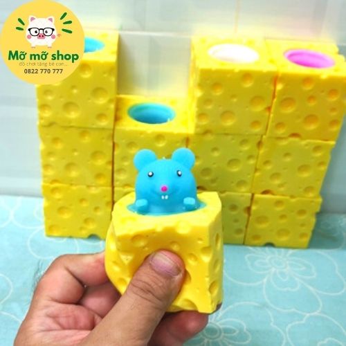 Đồ chơi bóp tay xả stress hình cục phô mai và em chuột giảm căng thẳng mà siêu đáng yêu