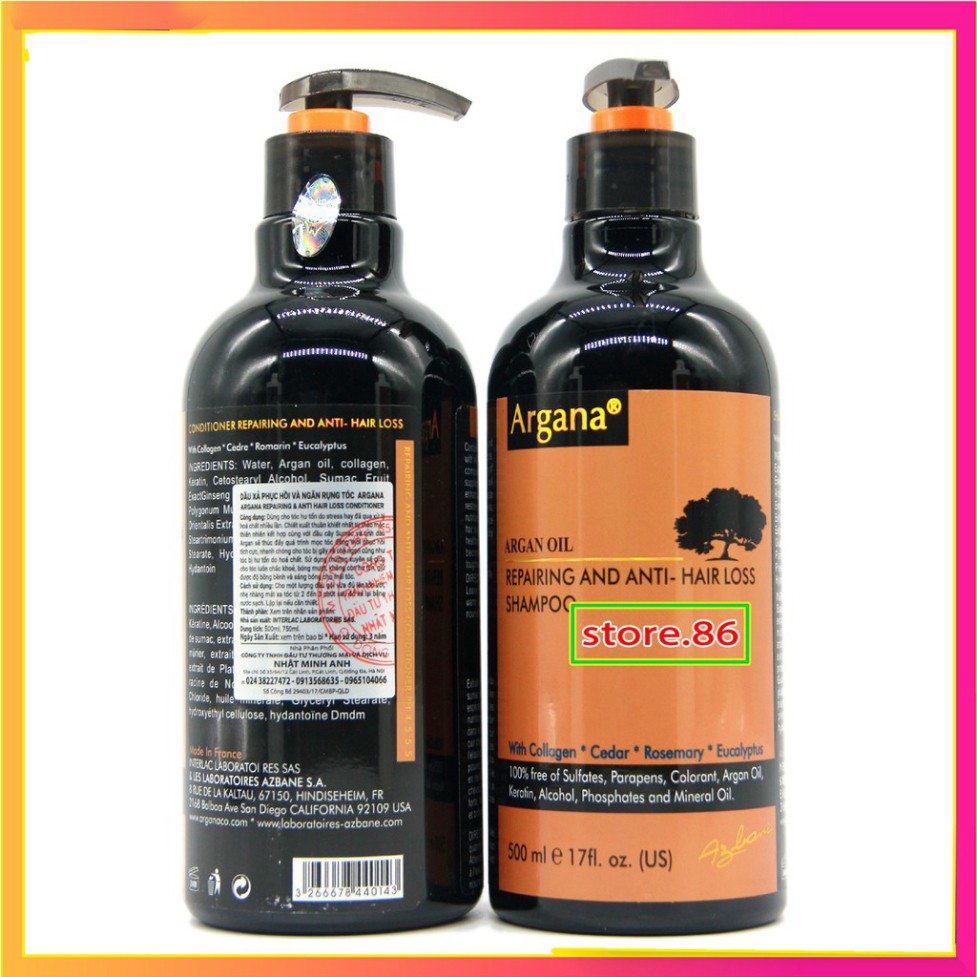 Hàng Chuẩn Công Ty Cặp Dầu Gội Dầu Xả Phục Hồi Và Ngăn Ngừa Rụng Tóc Argana 500ml | BigBuy360 - bigbuy360.vn