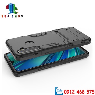 Ốp lưng Realme 5, 5S, 5i, C3 iRON MAN chống sốc - Có chân chống xem phim - Ốp lưng siêu bền, Kính cường lực 9D-Trẻ trung