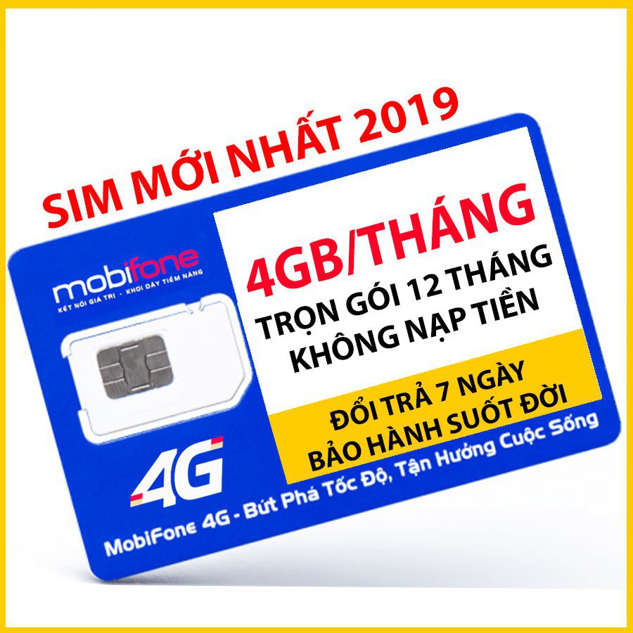 Sim 4G MobiFone Trọn Gói 1 Năm Không Nạp Tiền MDT250A