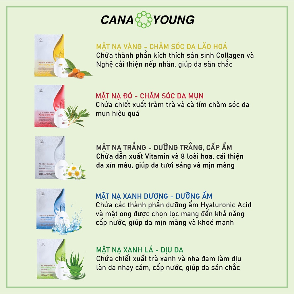 Mặt Nạ Cấp Ẩm, Dưỡng Da Hàn Quốc Cana My Skin Solution Moisturizing | Thế Giới Skin Care