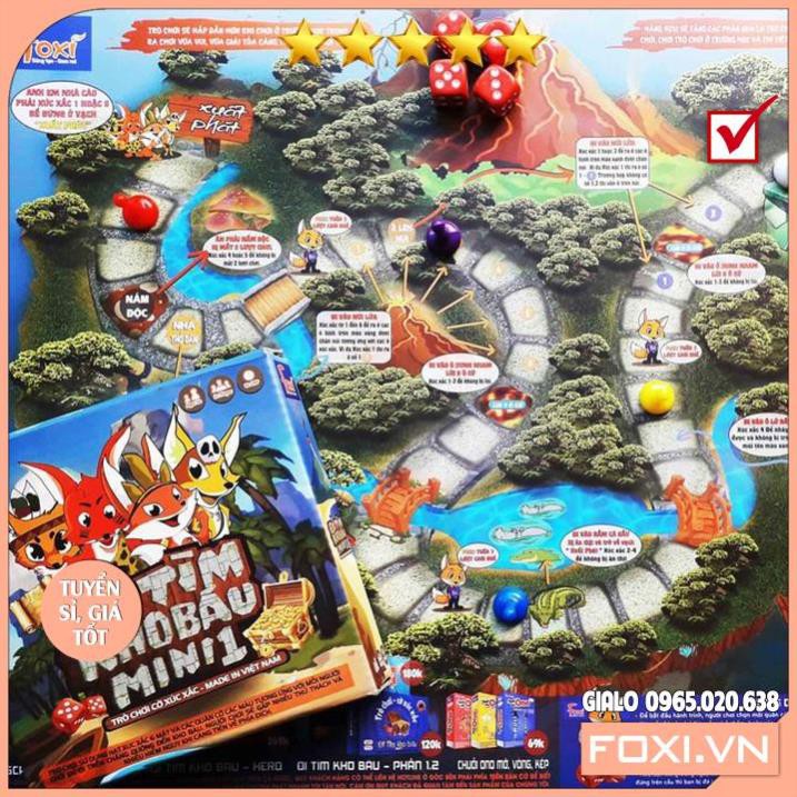 Board game-Đi tìm kho báu mini 1 Foxi-đồ chơi phát triển tư duy-dễ chơi-vui nhộn-giá siêu rẻ