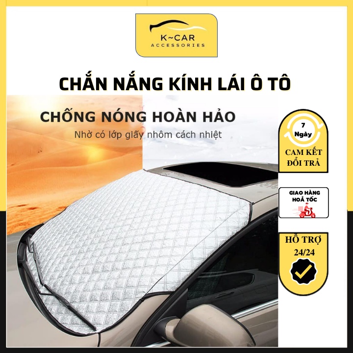 Tấm che nắng kính lái ô tô, bạt che nắng kính lái xe hơi loại dày 3 lớp - Kcar