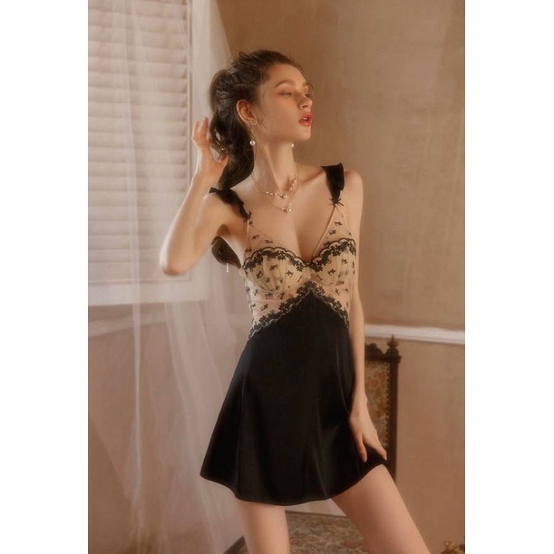 Đầm Ngủ Hai Dây Lụa Satin - B.Lingerie