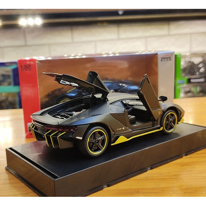 XE MÔ HÌNH TĨNH siêu xe LAMBOR CENTENARIO LP770-4 | MINIAUTO tỷ lệ 1:32 đen nhám