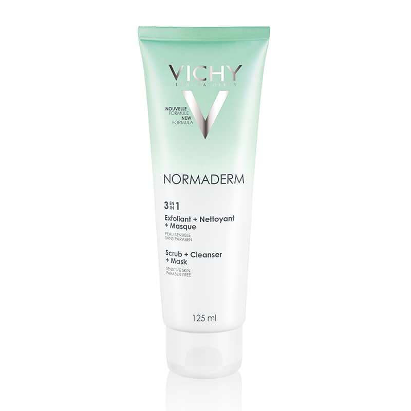 VICHY -KEM TẨY TẾ BÀO CHẾT 3 TÁC DỤNG 125ML - NORMADERM 3 IN 1 SCRUB + CLEANSER+ MASK