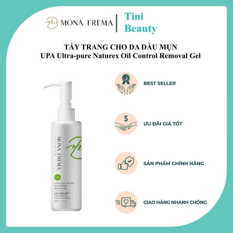 Gel tẩy trang cho da dầu mụn Upa Ultra-Pure Naturex Oil Control Removal Gel Mona
