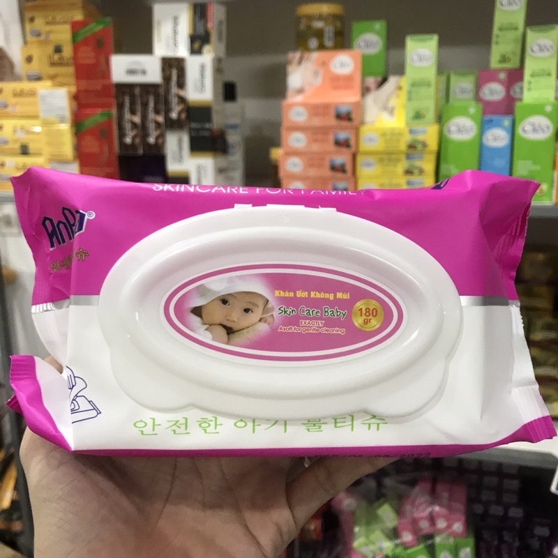 Khăn Giấy Ướt Không Mùi ANPA 180gr Xanh,Hồng