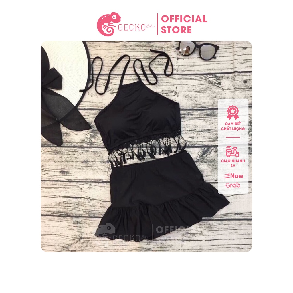 Bikini Đồ Bơi 2 Mảnh Yếm Ren Tua Rua GK0260 (Ảnh Thật)