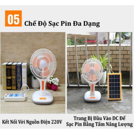 Quạt tích điện mini ông tây để bàn - treo tường, quạt tích điện mini kiêm sạc điện thoại