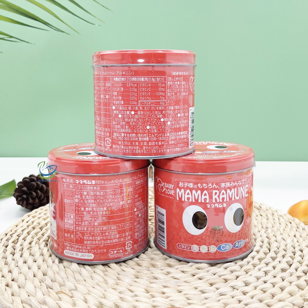 Kẹo vitamin tổng hợp biếng ăn PAPAZERI Mama Ramune Nhật cho bé gia đình 30265