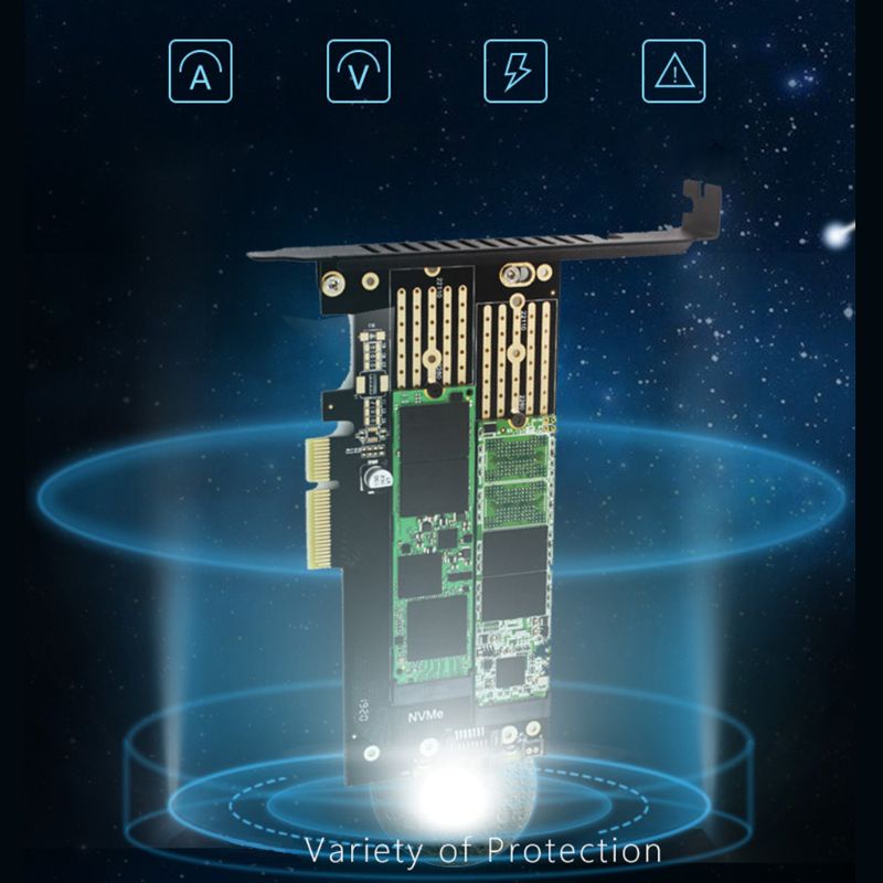Thẻ Chuyển Đổi M.2 NVMe SSD Sang PCIe 3.0 X4 X8 X16 32Gbps SSD PCI