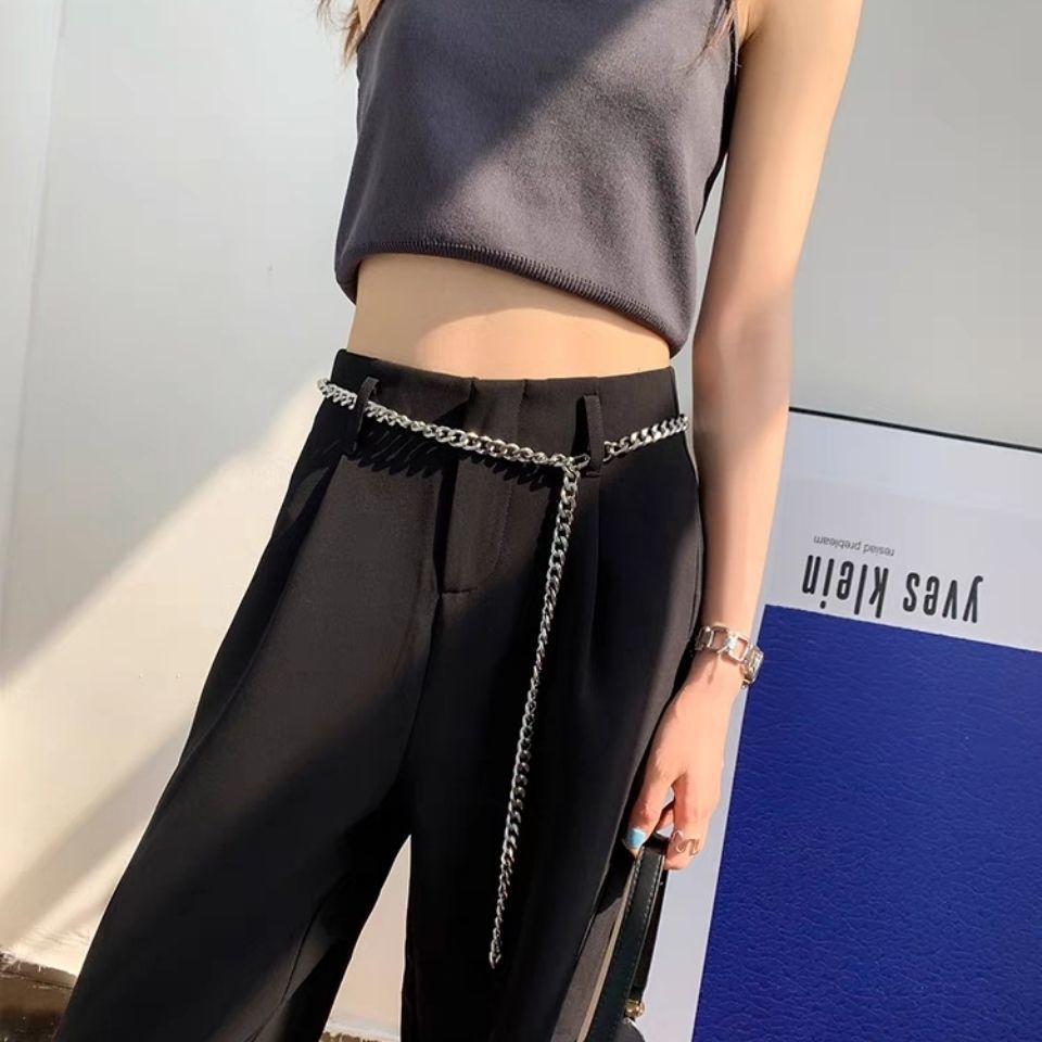 Jiashucheng Thắt Lưng Dây Xích Kim Loại Đơn Giản Dễ Phối Đồ Phong Cách Hip Hop Hàn Quốc Cho Nữ