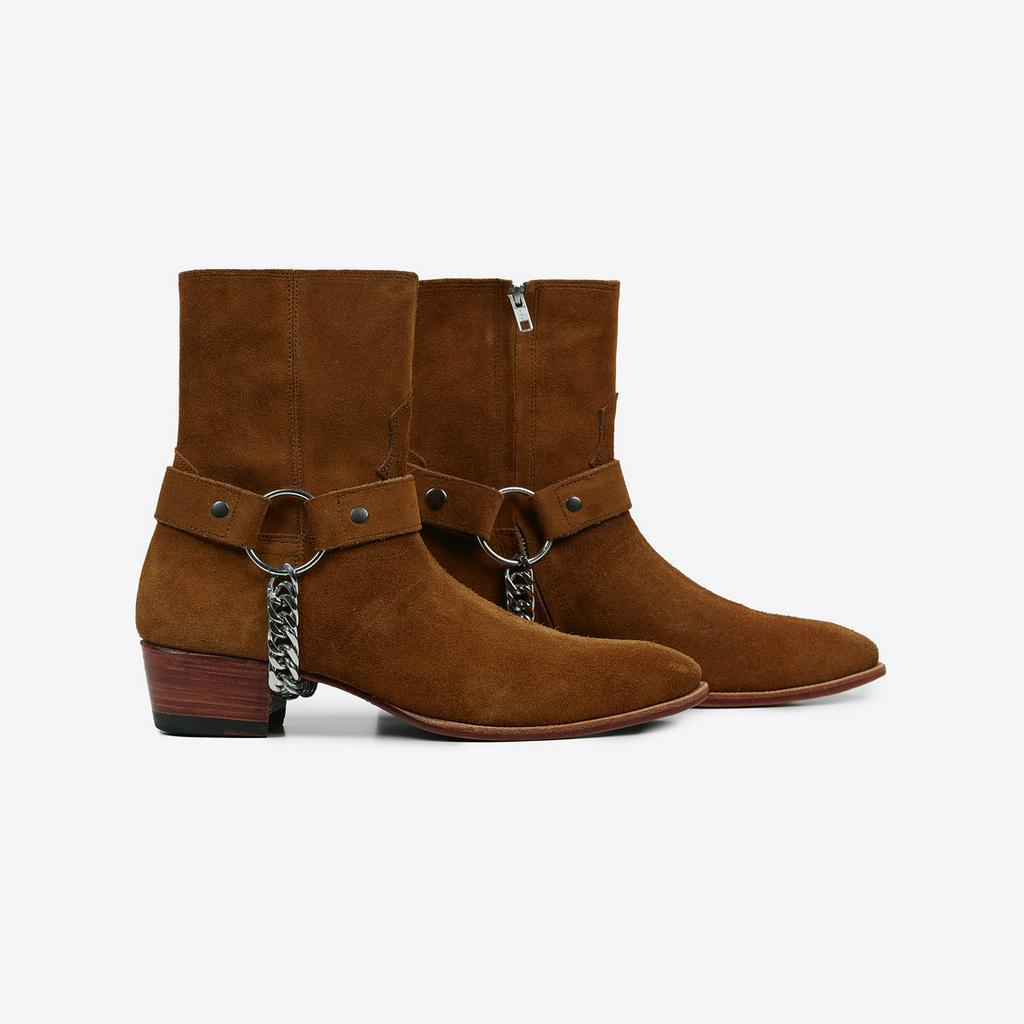 Giày Boots Nam TARMOR Màu Nâu Da Lộn Kèm Phụ Kiện Harness Chain Boots In Tobacco Suede