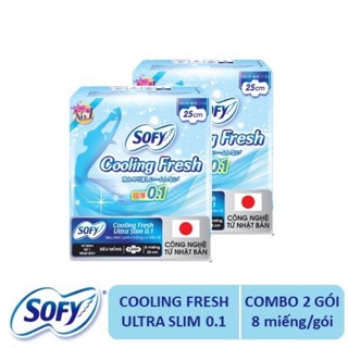 [HOT SALE] Bộ 2 gói Băng vệ sinh Sofy Cooling Fresh 25cm 8 miếng/ gói