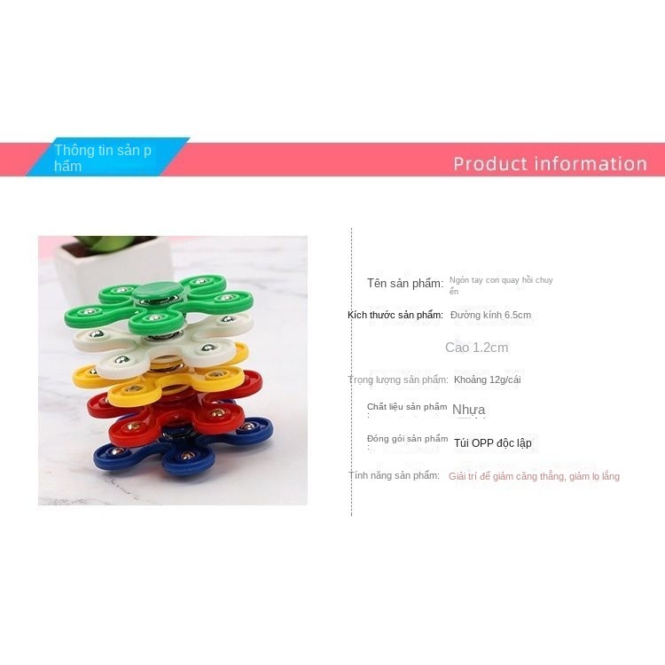 Con Quay Đồ Chơi Fidget Spinner NhiềU MàU SắC
