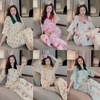 Pijama Lụa Mango những mẫu hottren 2021 nhà SAM Tay ngắn quần dài Form dưới 60 kí