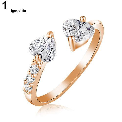 Nhẫn Hở HìNh TráI Tim ĐíNh Đá Zircon Giả