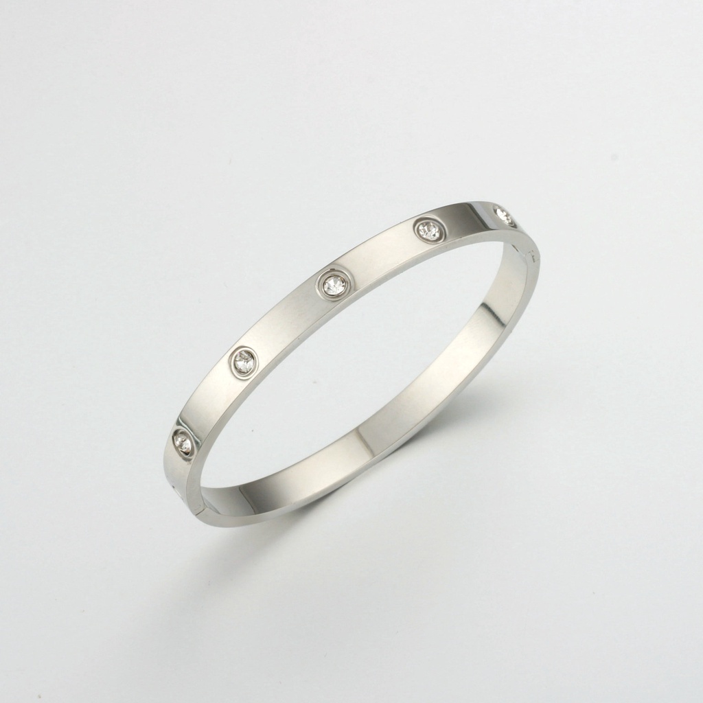 Vòng Đeo Tay Mạ Điện Màu Vàng Hồng Đính Đá Kim Cương Thời Trang