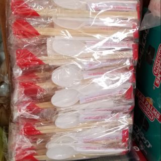 Bộ set đũa thìa tăm giấy dùng 1 lần