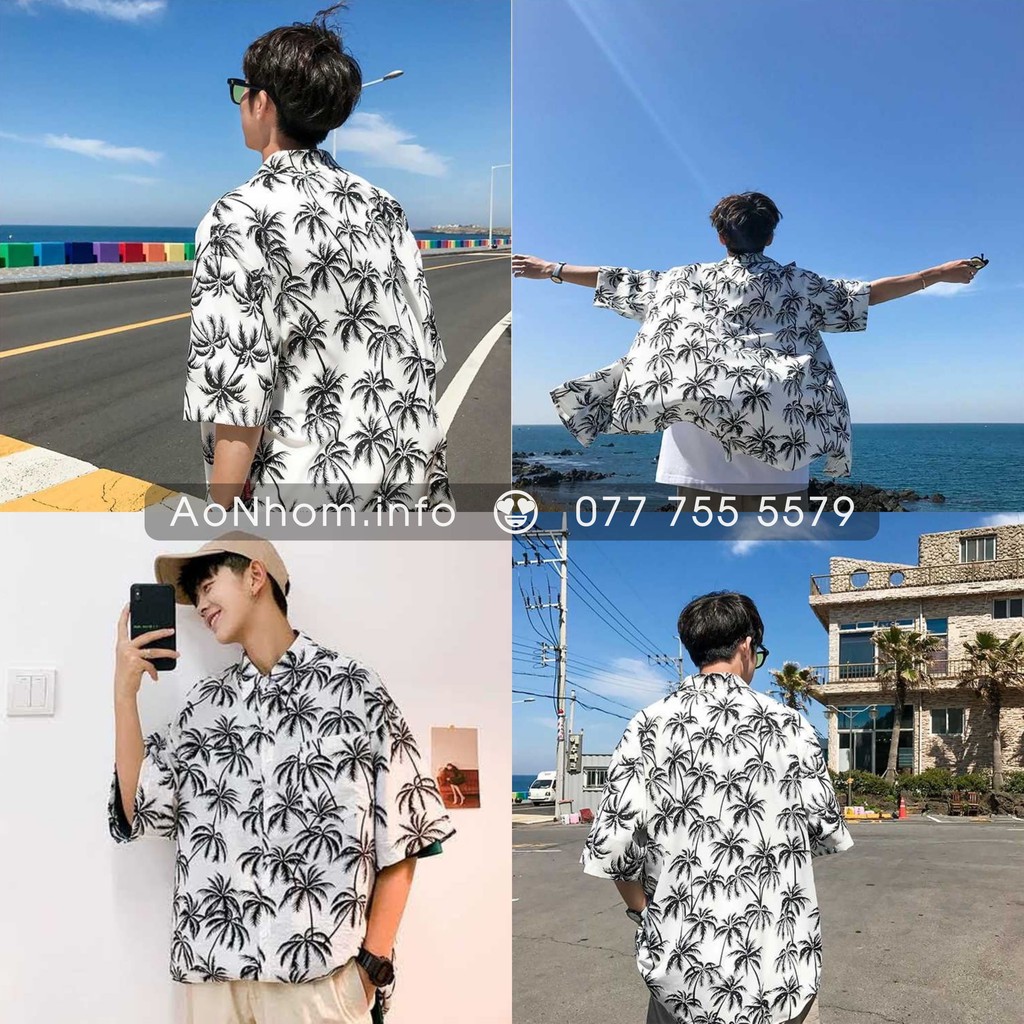 Áo Sơ Mi Đi Biển Nhóm Vải Mềm Mát Có Bigsize ★ Cây dừa | BigBuy360 - bigbuy360.vn