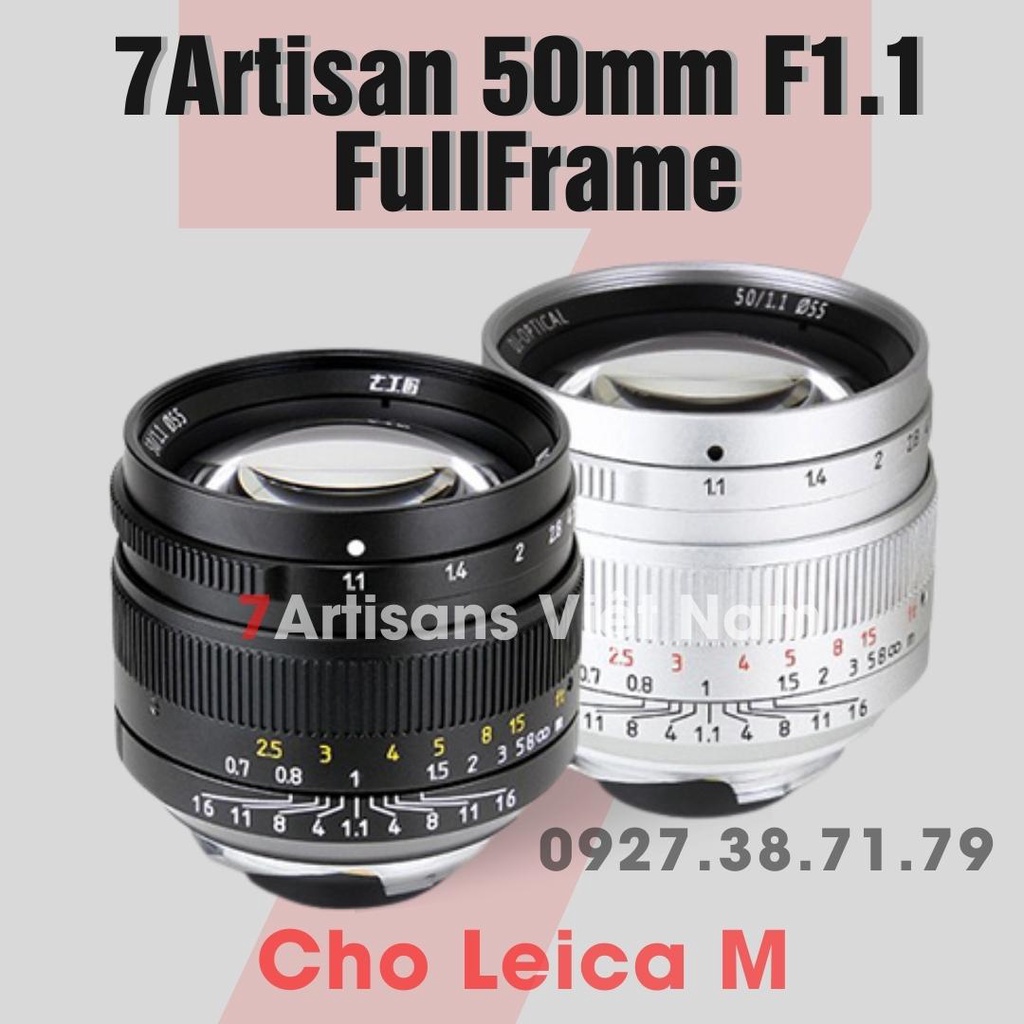 (CÓ SẴN) Ống kính 7Artisans 50mm F1.1 cho Leica M